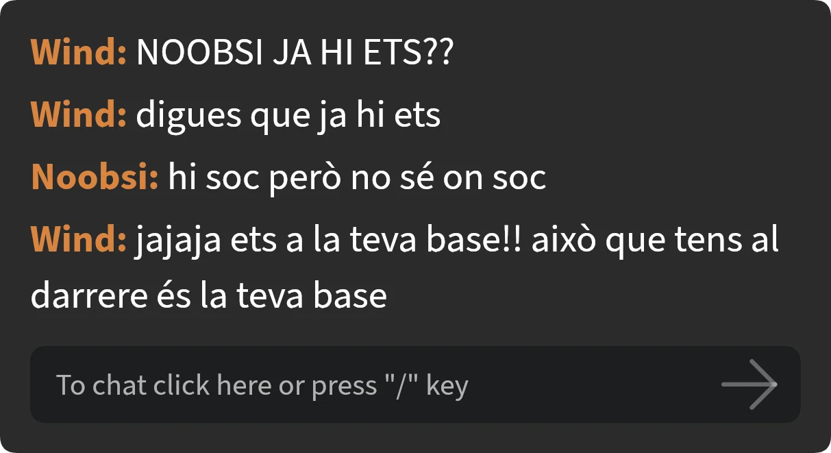 Xat de Roblox — primer dia